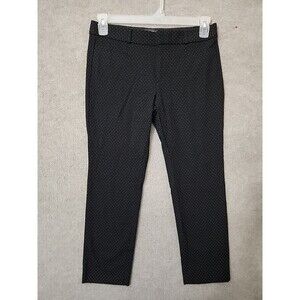 Banana Republic Sloan Fit Ankle Pants Womens 4 Short Black Polka Dot Stretch